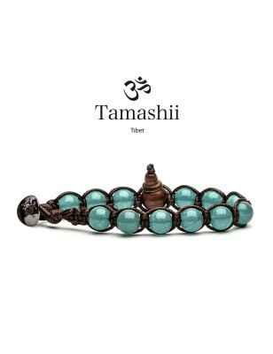 BRACCIALE GIADA VERDE LAGO UOMO-DONNA TAMASHII 1 GIRO BHS900-215 TAMASHII