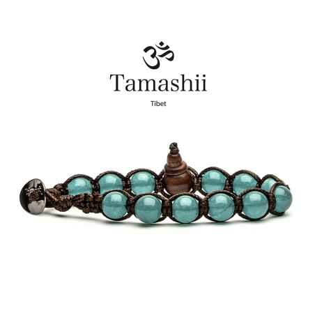 BRACCIALE GIADA VERDE LAGO UOMO-DONNA TAMASHII 1 GIRO BHS900-215 TAMASHII