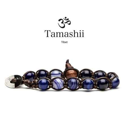 BRACCIALE AGATA BLU UOMO-DONNA TAMASHII 1 GIRO BHS900-216 TAMASHII