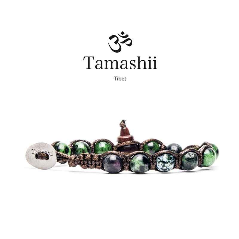 BRACCIALE ZOISITE - RUBINO UOMO-DONNA TAMASHII 8 MM BRACCIALE ZOISITE - RUBINO UOMO-DONNA TAMASHII 8 MM