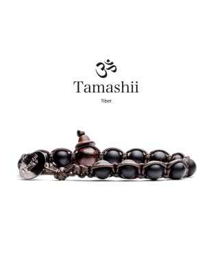 BRACCIALE ONICE NERO OPACO UOMO-DONNA TAMASHII 1 GIRO BHS900-64 TAMASHII