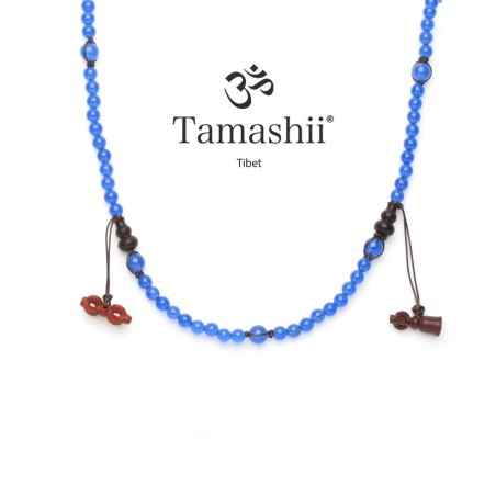 COLLANA AGATA BLU UOMO-DONNA TAMASHII MUDRA CORTO NHS1600-18 TAMASHII