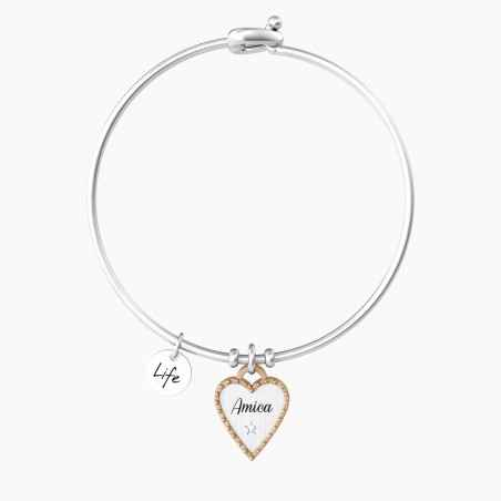 BRACCIALE CUORE AMICA SEI UNICA DONNA KIDULT LOVE