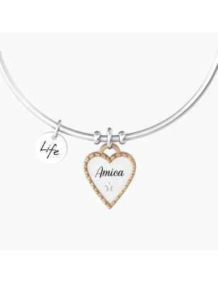 BRACCIALE CUORE AMICA SEI UNICA DONNA KIDULT LOVE 732027 KIDULT