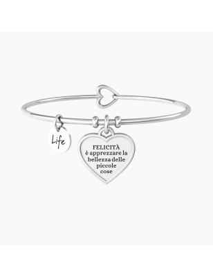 BRACCIALE RIGIDO CIONDOLO CUORE FELICITA' DONNA KIDULT  732093 KIDULT