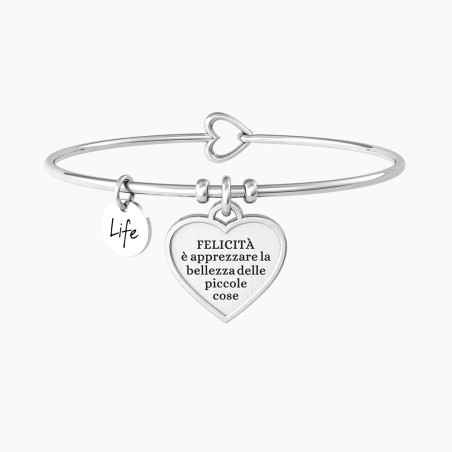 BRACCIALE RIGIDO CIONDOLO CUORE FELICITA' DONNA KIDULT  732093 KIDULT