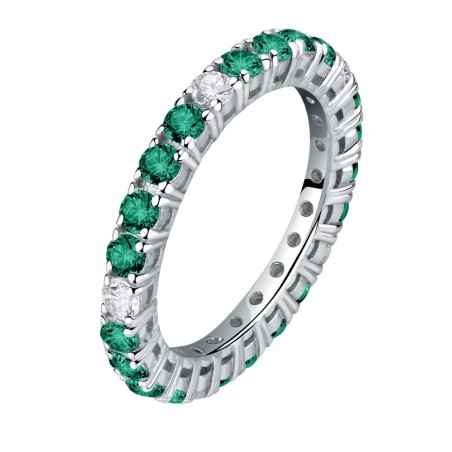 ANELLO TESORI ZIRCONI BIANCHI E VERDI M14 DONNA MORELLATO  SAIW171014 MORELLATO