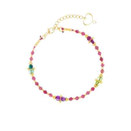 BRACCIALE TORMALINA ROSA E PIETRE DONNA MAMAN ET SOPHIE TORMALINA E ACQUAMARINA BRISF2TOMX MAMAN ET SOPHIE