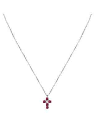 COLLANA TESORI CROCE ZIRCONI ROSSI E BIANCO DONNA MORELLATO  SAIW215 MORELLATO
