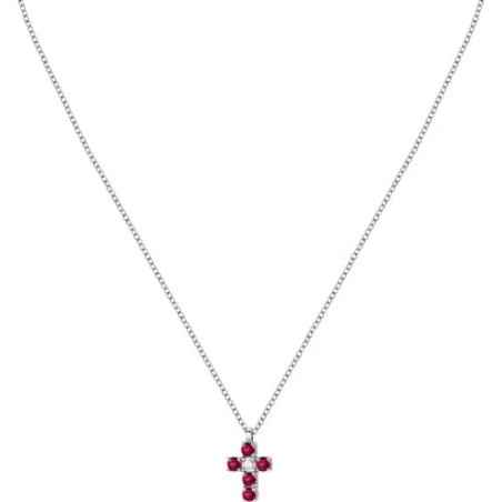 COLLANA TESORI CROCE ZIRCONI ROSSI E BIANCO DONNA MORELLATO  SAIW215 MORELLATO
