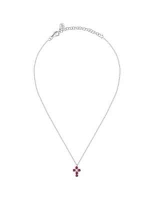 COLLANA TESORI CROCE ZIRCONI ROSSI E BIANCO DONNA MORELLATO 