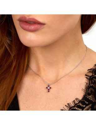 COLLANA TESORI CROCE ZIRCONI ROSSI E BIANCO DONNA MORELLATO  SAIW215 MORELLATO