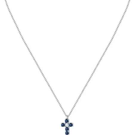COLLANA TESORI CROCE ZIRCONI BLU E BIANCO DONNA MORELLATO  SAIW216 MORELLATO