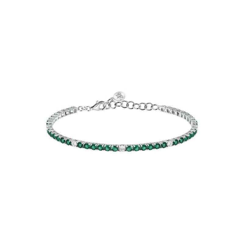 BRACCIALE TENNIS ZIRCONI BIANCHI E VERDI DONNA MORELLATO 