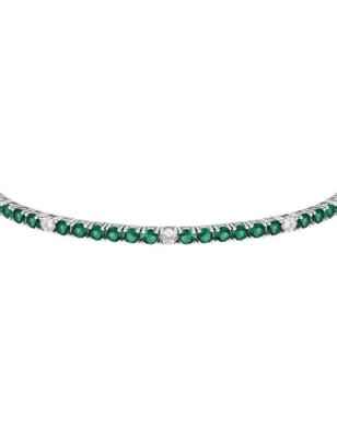 BRACCIALE TENNIS ZIRCONI BIANCHI E VERDI DONNA MORELLATO 