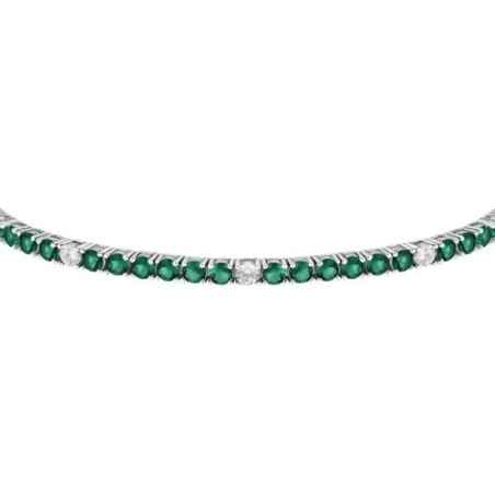 BRACCIALE TENNIS ZIRCONI BIANCHI E VERDI DONNA MORELLATO 