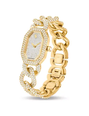 OROLOGIO DEXTERA CHAIN TONO DORATO DONNA SWAROVSKI 