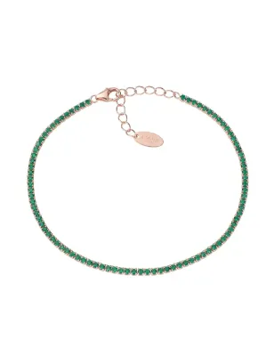 BRACCIALE TENNISMANIA ROSE ZIRCONI VERDI DONNA AMEN BT1RVE17 AMEN
