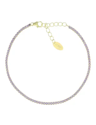 BRACCIALE TENNISMANIA DORATO ZIRCONI LILLA DONNA AMEN BT1GLI17 AMEN