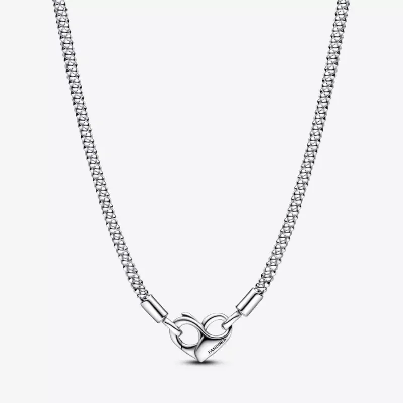 COLLANA MAGLIA GEOMETRICA CON CHIUSURA A CUORE PANDORA COLLANA MAGLIA GEOMETRICA CON CHIUSURA A CUORE PANDORA