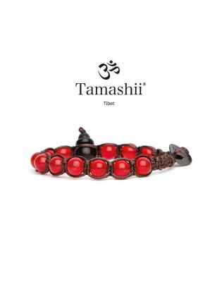 BRACCIALE AGATA ROSSO PASSIONE SHUNGITE TAMASHII 1 GIRO BHSS900-124 TAMASHII