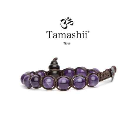 BRACCIALE AMETISTA SHUNGITE TAMASHII 1 GIRO BHSS900-8 TAMASHII