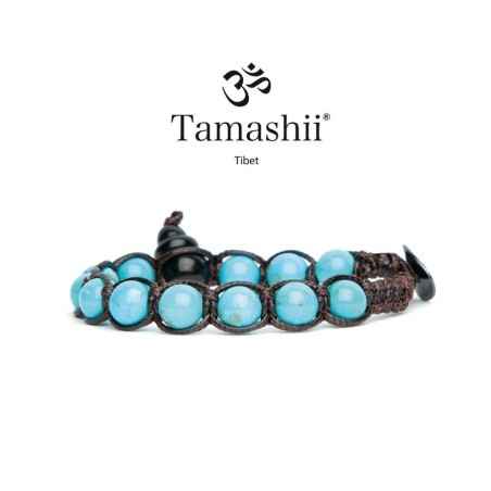 BRACCIALE TURCHESE SHUNGITE TAMASHII 1 GIRO BHSS900-7 TAMASHII