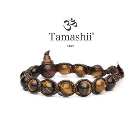 BRACCIALI OCCHIO DI TIGRE MARRONE UOMO-DONNA TAMASHII 1 GIRO BHS900-214 TAMASHII