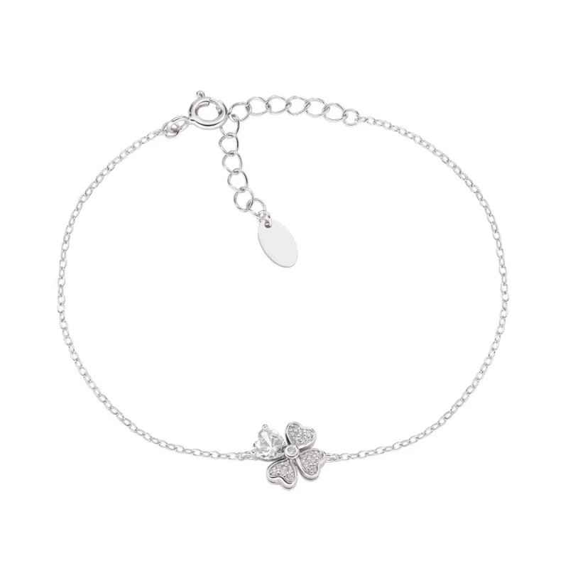 BRACCIALE QUADRICUORE ZIRCONI BIANCHI DONNA AMEN 