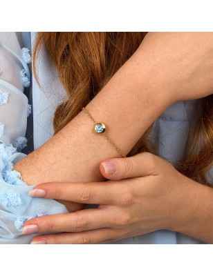 BRACCIALE TOPAZIO BLU DORATO TESORI ETERNI DONNA MORELLATO  SAXN10 MORELLATO