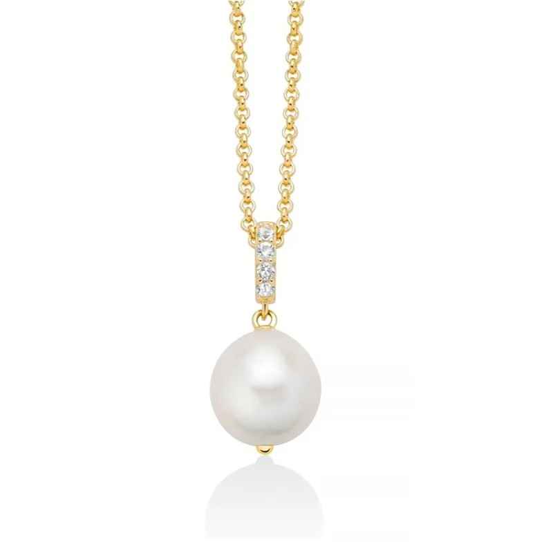 COLLANA PENDENTE PERLA DORATO GIOCHI DI PERLE DONNA MILUNA COLLANA PENDENTE PERLA DORATO GIOCHI DI PERLE DONNA MILUNA