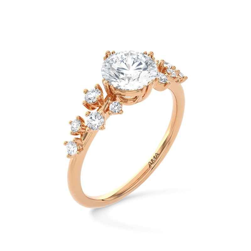 ANELLO ORO ROSA DIAMANTI COLTIVATI DONNA AMA ANELLO ORO ROSA DIAMANTI COLTIVATI DONNA AMA