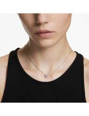 COLLANA PENDENTE TAGLIO ROUND BIANCO PLACCATO RODIO DONNA SWAROVSKI STILLA 5636706 SWAROVSKI
