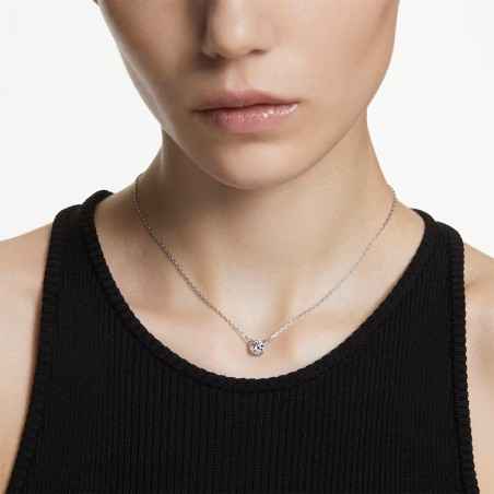 COLLANA PENDENTE TAGLIO ROUND BIANCO PLACCATO RODIO DONNA SWAROVSKI STILLA 5636706 SWAROVSKI