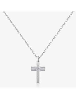 COLLANA CROCE SATINATA BACKLINER UOMO BROSWAY  BBC04 BROSWAY