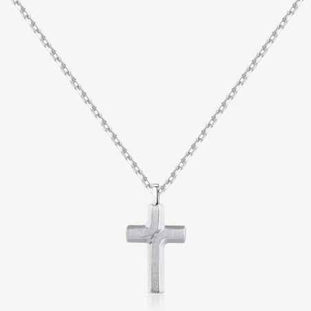COLLANA CROCE SATINATA BACKLINER UOMO BROSWAY  BBC04 BROSWAY