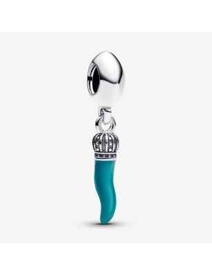 CHARM PENDENTE CORNINO PORTAFORTUNA TURCHESE DONNA PANDORA MOMENTS 791361C02 PANDORA