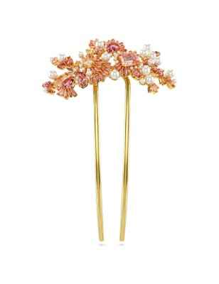 FERMAGLIO GEMA CRYSTAL PEARL FIORE ROSA SWAROVSKI 5689051 SWAROVSKI