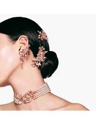 FERMAGLIO GEMA CRYSTAL PEARL FIORE ROSA SWAROVSKI