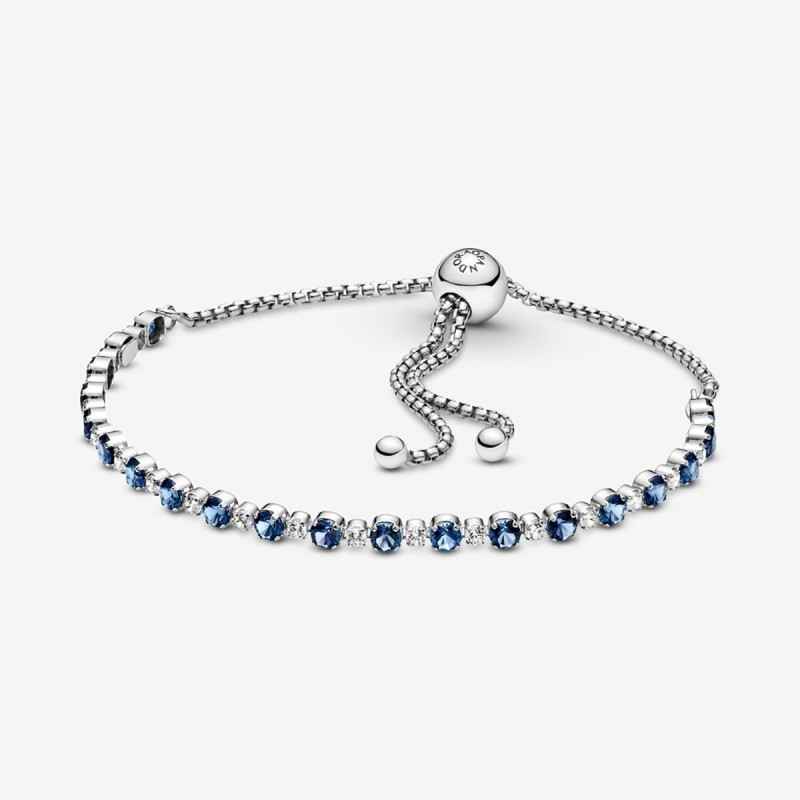 BRACCIALE TENNIS BLU CHIUSURA REGOLABILE DONNA PANDORA BRACCIALE TENNIS BLU CHIUSURA REGOLABILE DONNA PANDORA