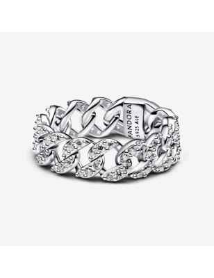 ANELLO CATENA MAGLIA CUBANA PAVE' MIS.48 DONNA PANDORA  193557C01-48 PANDORA