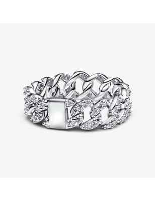ANELLO CATENA MAGLIA CUBANA PAVE' MIS.48 DONNA PANDORA  193557C01-48 PANDORA