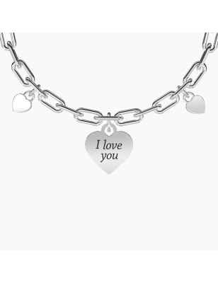 BRACCIALE REGOLABILE CUORE I LOVE YOU DONNA KIDULT 