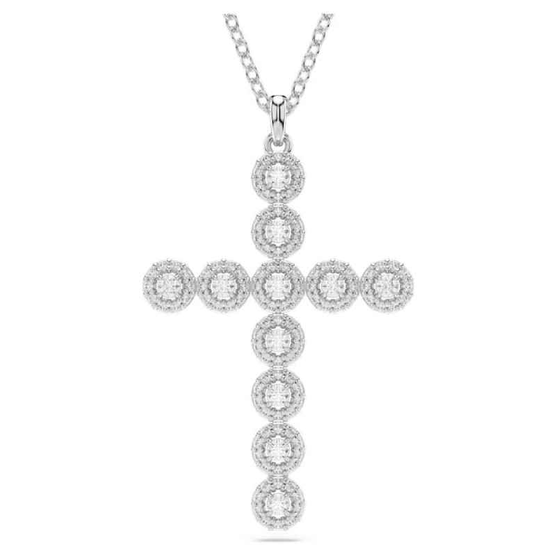 COLLANA INSIGNE PENDENTE CROCE BIANCA DONNA SWAROVSKI COLLANA INSIGNE PENDENTE CROCE BIANCA DONNA SWAROVSKI