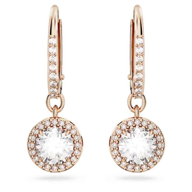 ORECCHINI PENDENTI TAGLIO TONDO PAVE' DONNA SWAROVSKI ORECCHINI PENDENTI TAGLIO TONDO PAVE' DONNA SWAROVSKI