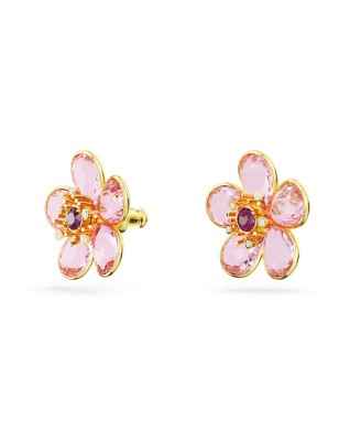 ORECCHINI A LOBO FLORERE FIORE ROSA DONNA SWAROVSKI 