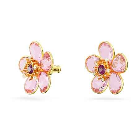 ORECCHINI A LOBO FLORERE FIORE ROSA DONNA SWAROVSKI 