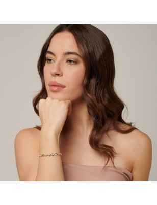 BRACCIALE SYMPHONIA COLOR ORO CRISTALLI BIANCHI BROSWAY BYM169 BROSWAY
