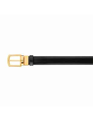 CINTURA IN PELLE PREGIATA CON FIBBIA DORATA UOMO MONTBLANC  109739 MONTBLANC