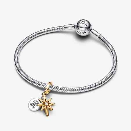 CHARM PENDENTE STELLA POLARE DIAMANTE CREATO DONNA PANDORA 